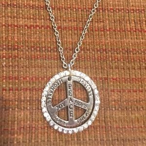 Long Peace Sign Necklace